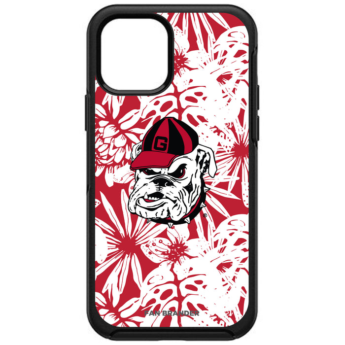 OtterBox Black Phone case with Georgia Bulldogs Georgia Bulldog with Team Color Hawain Pattern