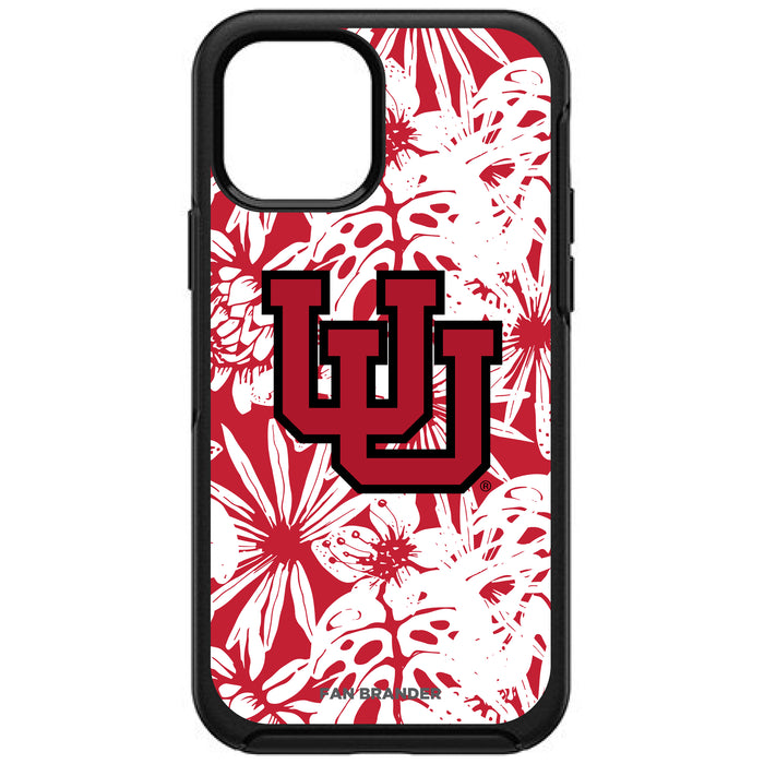 OtterBox Black Phone case with Utah Utes UU with Team Color Hawain Pattern