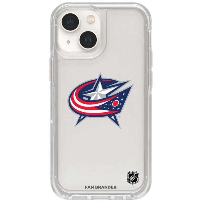 Clear OtterBox Phone case with Columbus Blue Jackets Logos