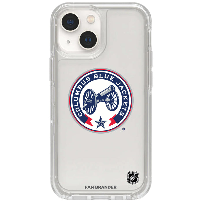 Clear OtterBox Phone case with Columbus Blue Jackets Logos