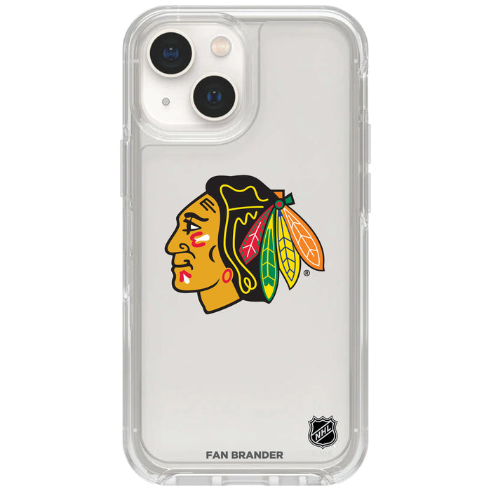 Clear OtterBox Phone case with Chicago Blackhawks Logos