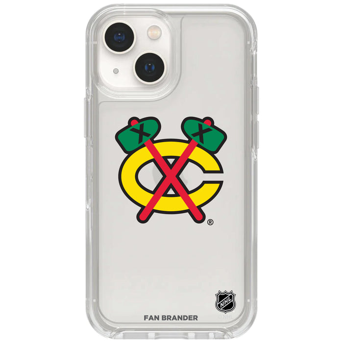 Clear OtterBox Phone case with Chicago Blackhawks Logos