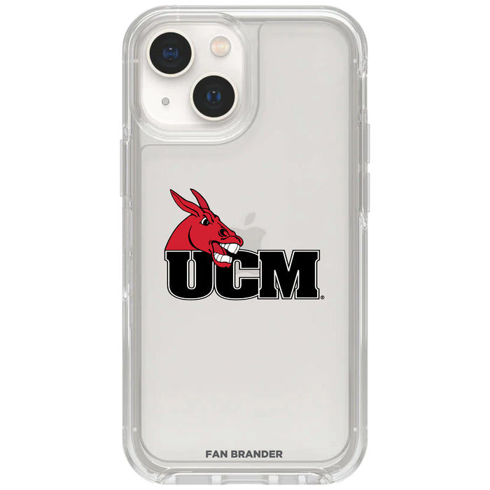 Clear OtterBox Phone case with Central Missouri Mules Logos