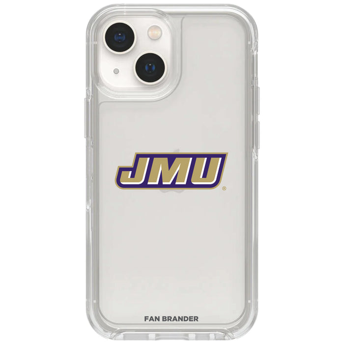 Clear OtterBox Phone case with James Madison Dukes Logos