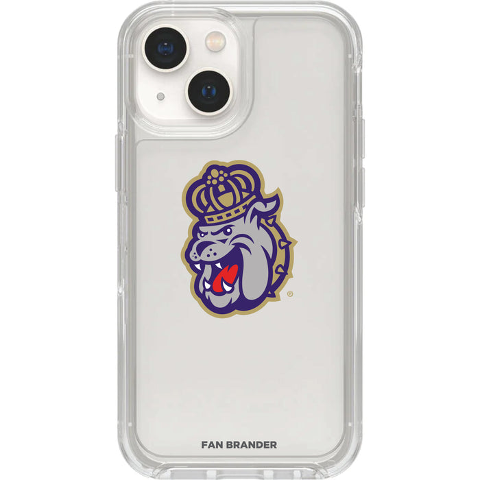 Clear OtterBox Phone case with James Madison Dukes Logos