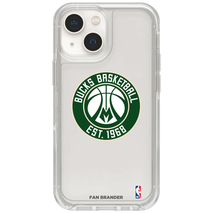 Clear OtterBox Phone case with Milwaukee Bucks Logos