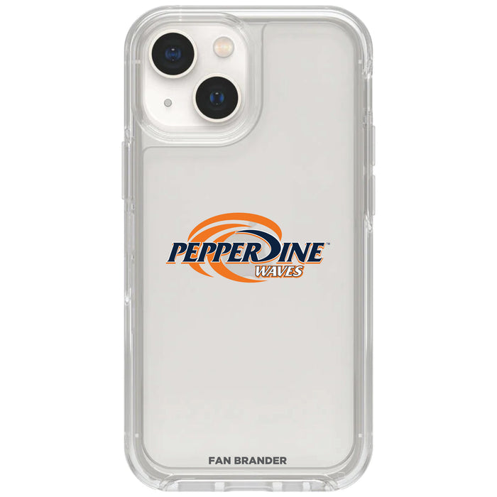 Clear OtterBox Phone case with Pepperdine Waves Logos