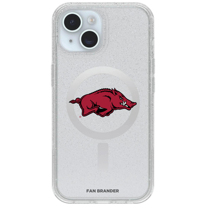 Clear OtterBox Phone case with Arkansas Razorbacks Logos