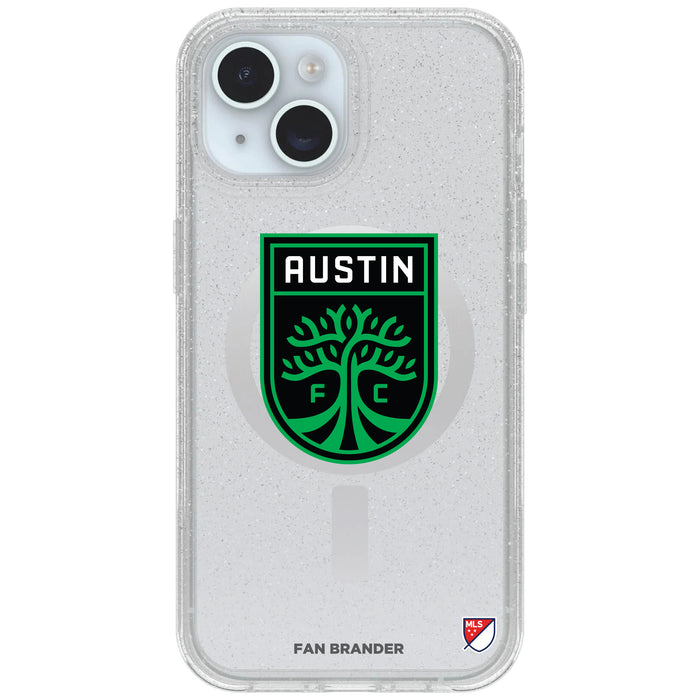 Clear OtterBox Phone case with Austin FC Logos