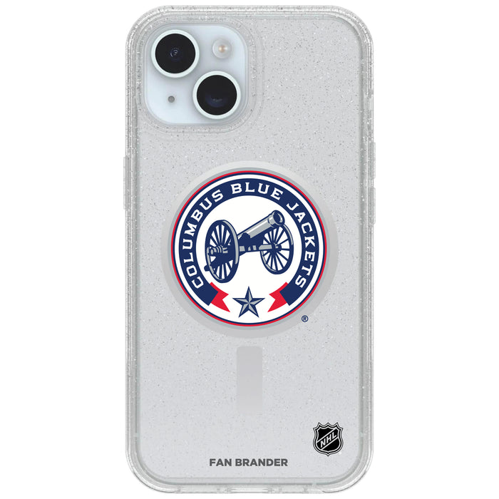 Clear OtterBox Phone case with Columbus Blue Jackets Logos