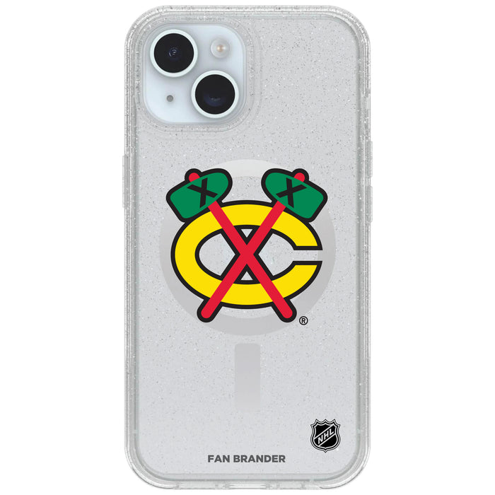 Clear OtterBox Phone case with Chicago Blackhawks Logos