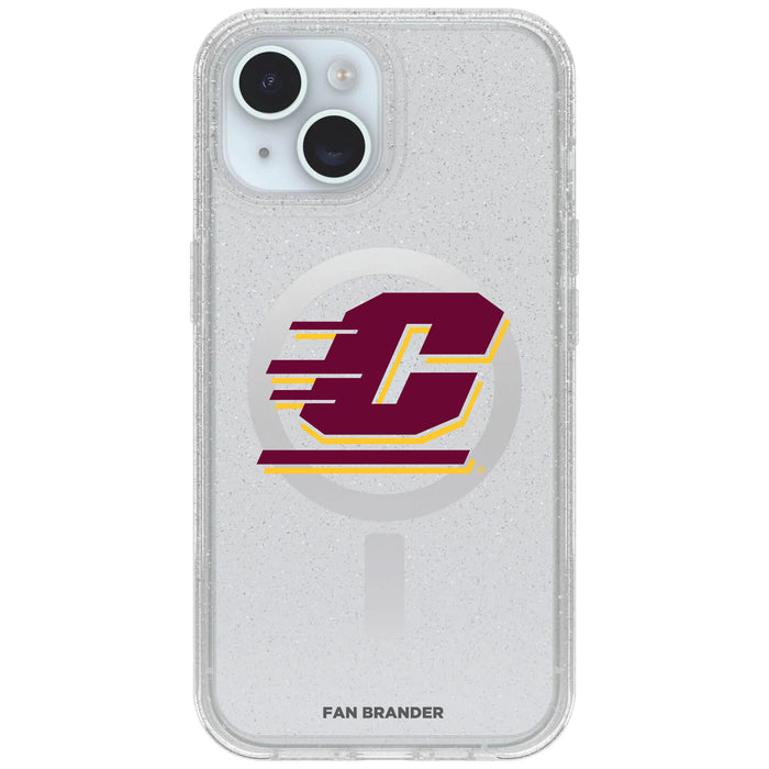 Clear OtterBox Phone case with Central Michigan Chippewas Logos