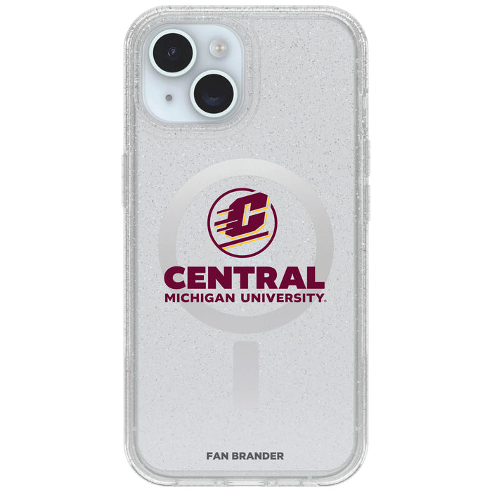 Clear OtterBox Phone case with Central Michigan Chippewas Logos