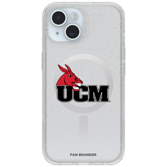 Clear OtterBox Phone case with Central Missouri Mules Logos