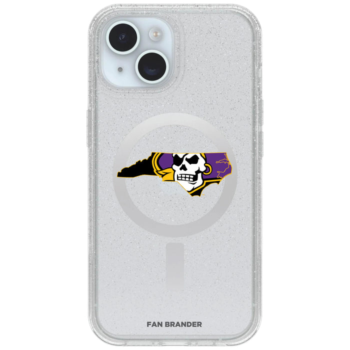Clear OtterBox Phone case with East Carolina Pirates Logos