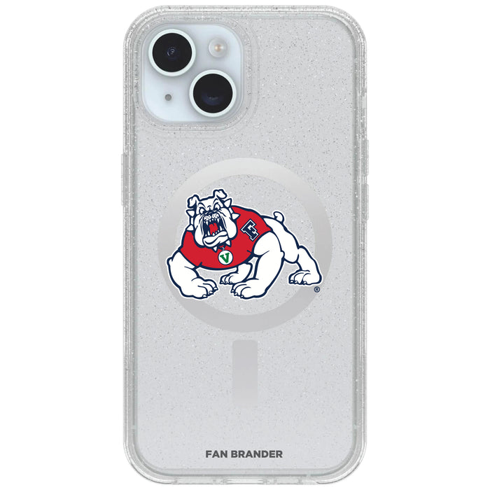 Clear OtterBox Phone case with Fresno State Bulldogs Logos