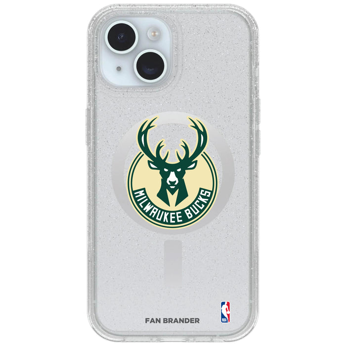 Clear OtterBox Phone case with Milwaukee Bucks Logos