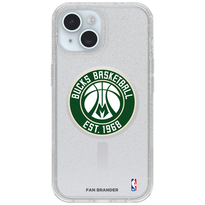 Clear OtterBox Phone case with Milwaukee Bucks Logos