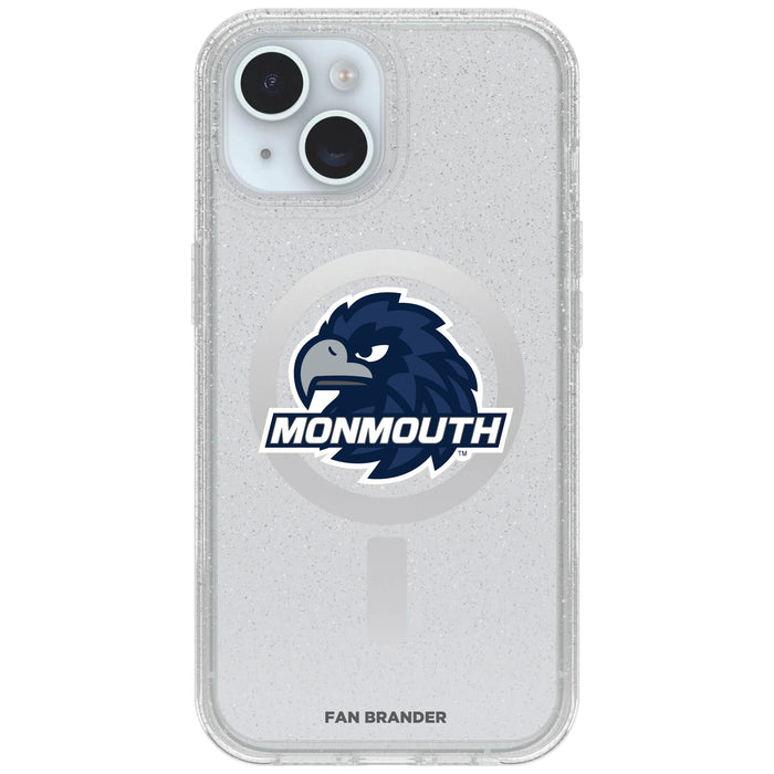 Clear OtterBox Phone case with Monmouth Hawks Logos