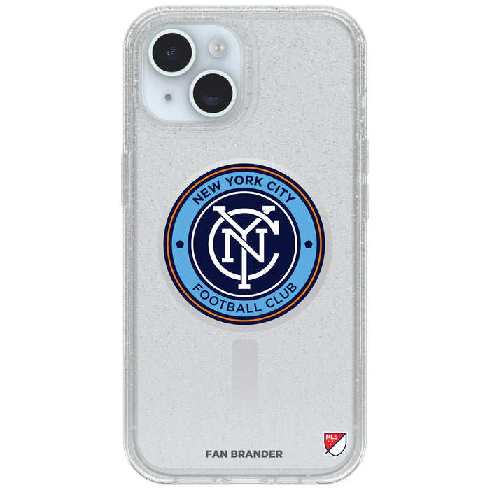 Clear OtterBox Phone case with New York City FC Logos