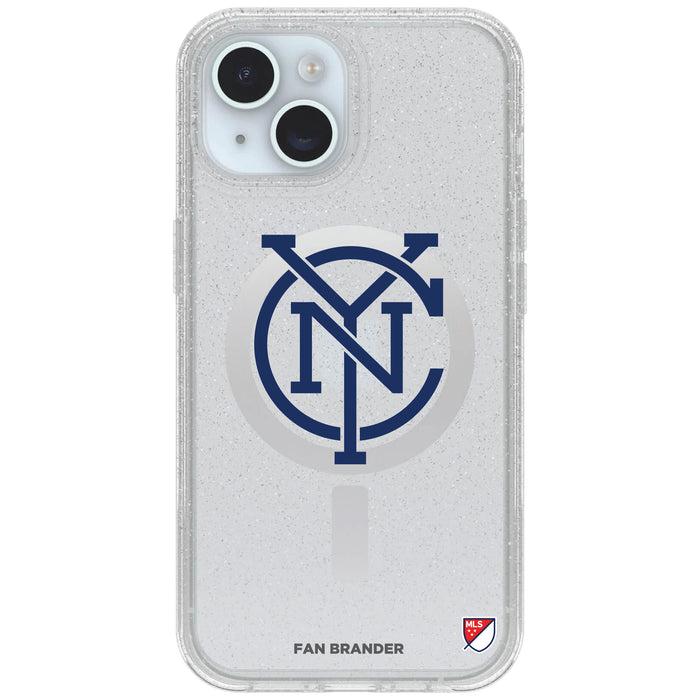 Clear OtterBox Phone case with New York City FC Logos