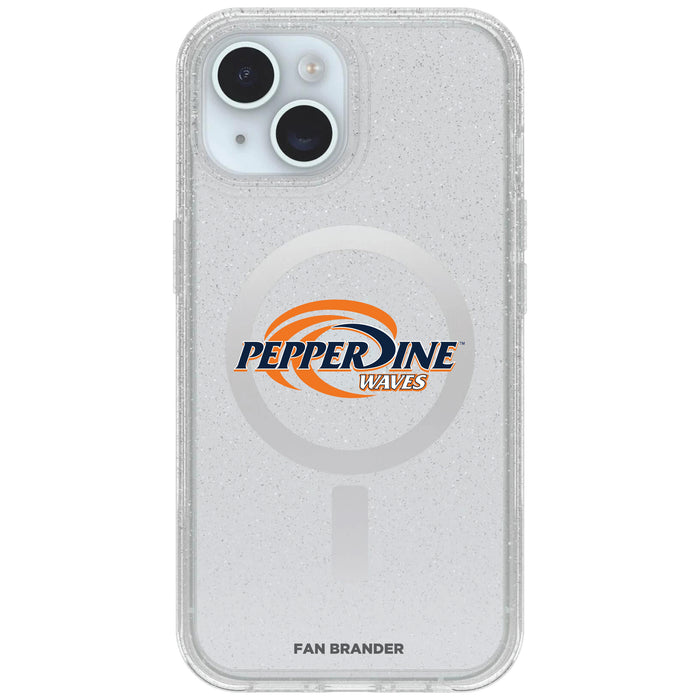 Clear OtterBox Phone case with Pepperdine Waves Logos