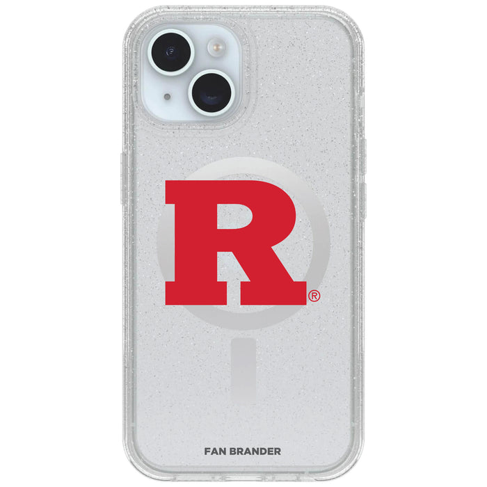 Clear OtterBox Phone case with Rutgers Scarlet Knights Logos