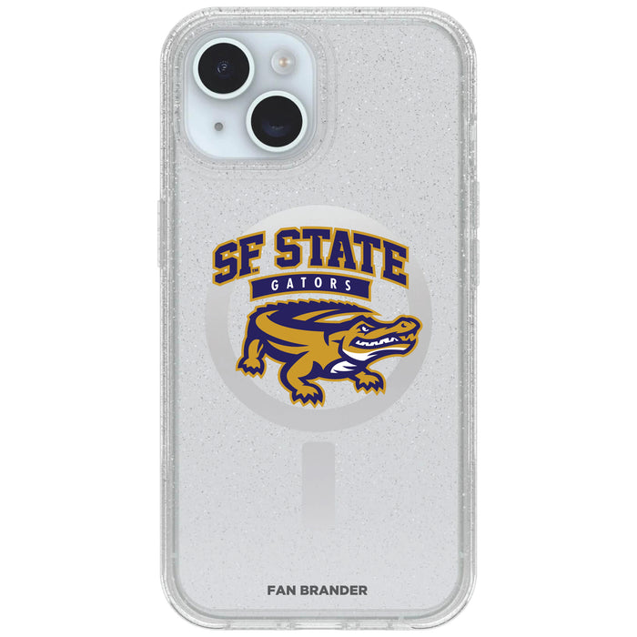 Clear OtterBox Phone case with San Francisco State U Gators Logos