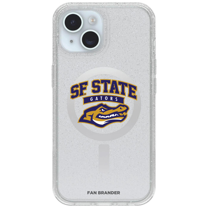 Clear OtterBox Phone case with San Francisco State U Gators Logos