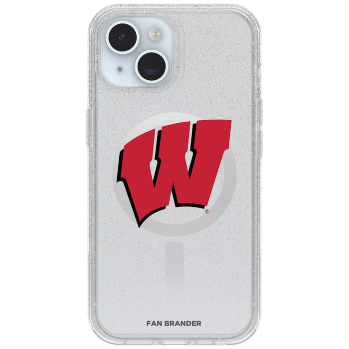 Clear OtterBox Phone case with Wisconsin Badgers Logos