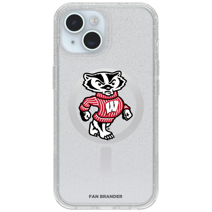 Clear OtterBox Phone case with Wisconsin Badgers Logos