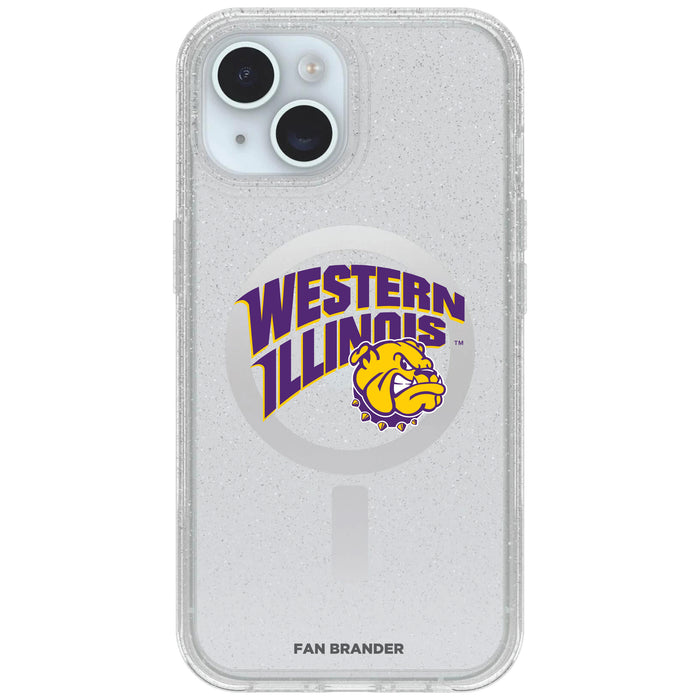 Clear OtterBox Phone case with Western Illinois University Leathernecks Logos