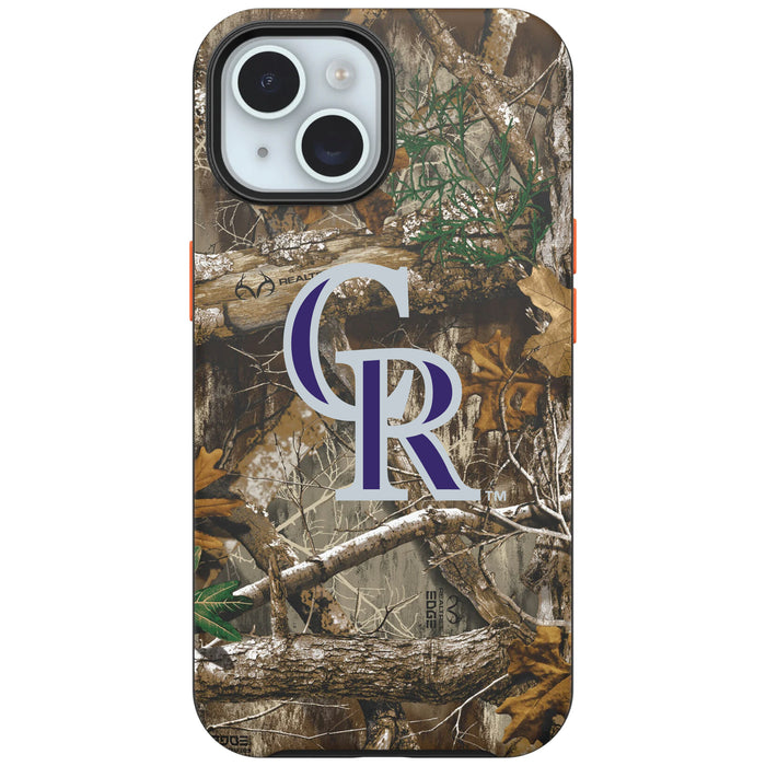 RealTree Camo OtterBox Phone case with Colorado Rockies Primary Logo