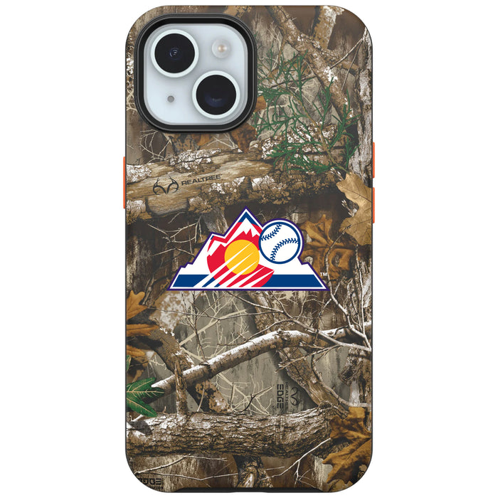 RealTree Camo OtterBox Phone case with Colorado Rockies Primary Logo