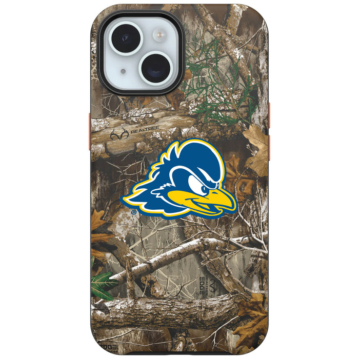 RealTree OtterBox Phone case with Delaware Fightin' Blue Hens Primary Logo