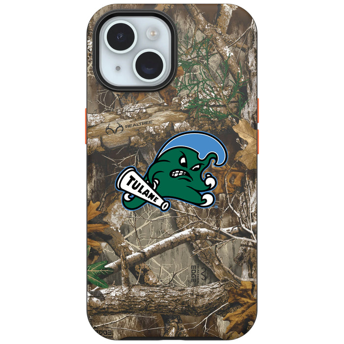 RealTree OtterBox Phone case with Tulane Green Wave Primary Logo