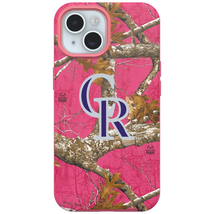 RealTree Camo OtterBox Phone case with Colorado Rockies Primary Logo