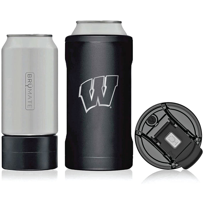 BruMate Hopsulator Trio 3-in-1 Insulated Can Cooler with Wisconsin Badgers Etched Primary Logo