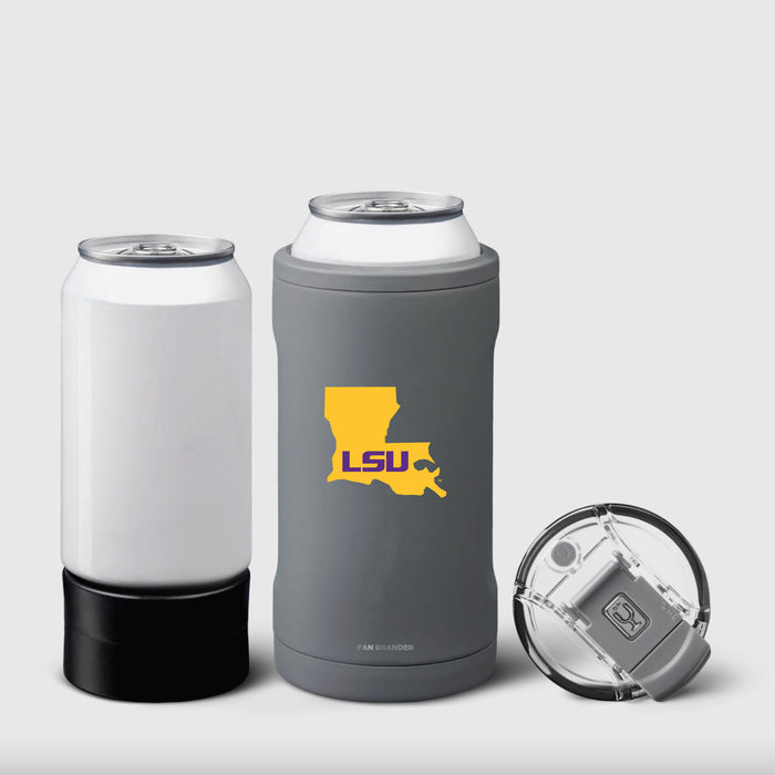 BruMate Hopsulator Trio 3-in-1 Insulated Can Cooler with LSU Tigers State Design