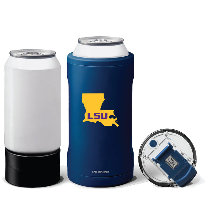 BruMate Hopsulator Trio 3-in-1 Insulated Can Cooler with LSU Tigers State Design