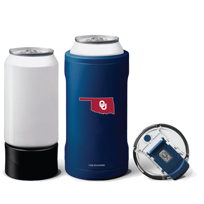 BruMate Hopsulator Trio 3-in-1 Insulated Can Cooler with Oklahoma Sooners State Design