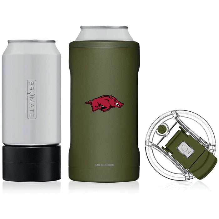 BruMate Hopsulator Trio 3-in-1 Insulated Can Cooler with Arkansas Razorbacks Primary Logo