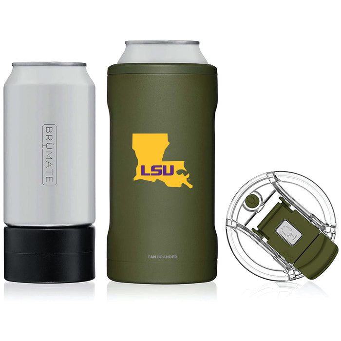 BruMate Hopsulator Trio 3-in-1 Insulated Can Cooler with LSU Tigers State Design