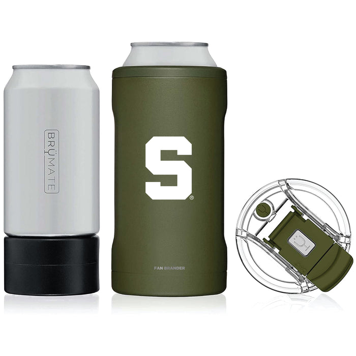 BruMate Hopsulator Trio 3-in-1 Insulated Can Cooler with Michigan State Spartans Block S