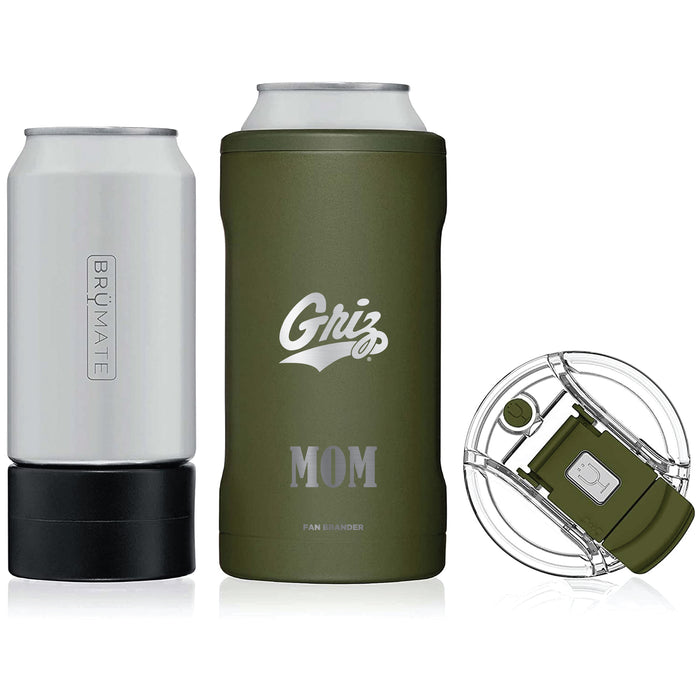 BruMate Hopsulator Trio 3-in-1 Insulated Can Cooler with Montana Grizzlies Mom Primary Logo