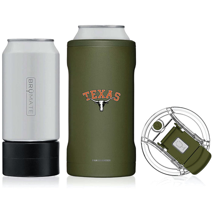 BruMate Hopsulator Trio 3-in-1 Insulated Can Cooler with Texas Longhorns  Secondary Logo