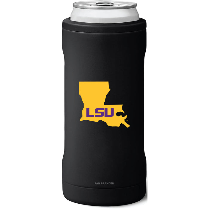 BruMate Slim Insulated Can Cooler with LSU Tigers State Design