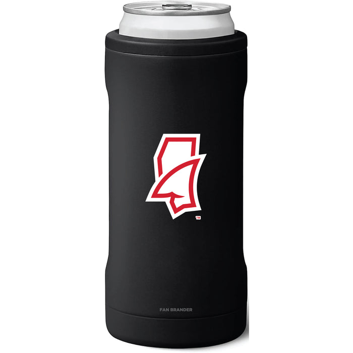 BruMate Slim Insulated Can Cooler with Mississippi Ole Miss Mississippi Land Shark