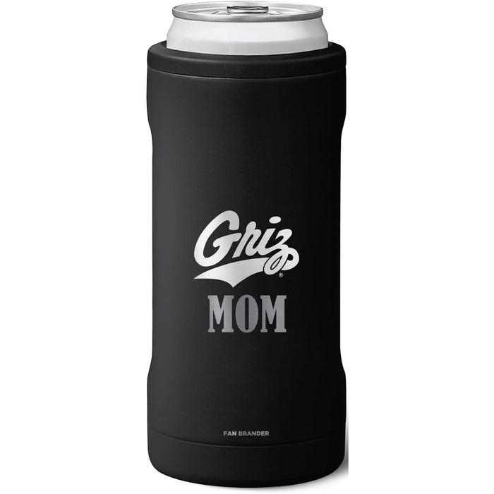 BruMate Slim Insulated Can Cooler with Montana Grizzlies Mom Primary Logo