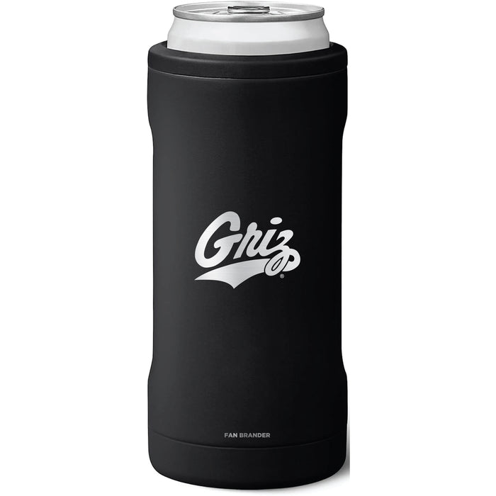 BruMate Slim Insulated Can Cooler with Montana Grizzlies Etched Primary Logo